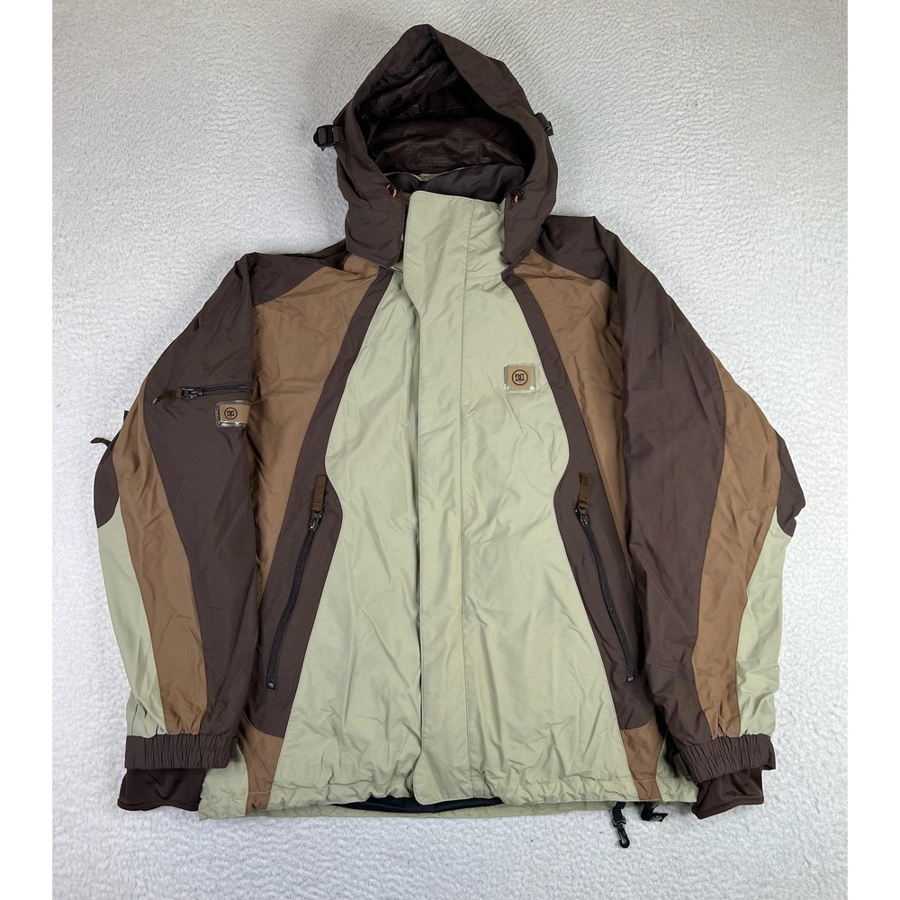 DC Ski Jacket Mens Medium Brown Exotex 10000 Hooded Insulated Snowboard